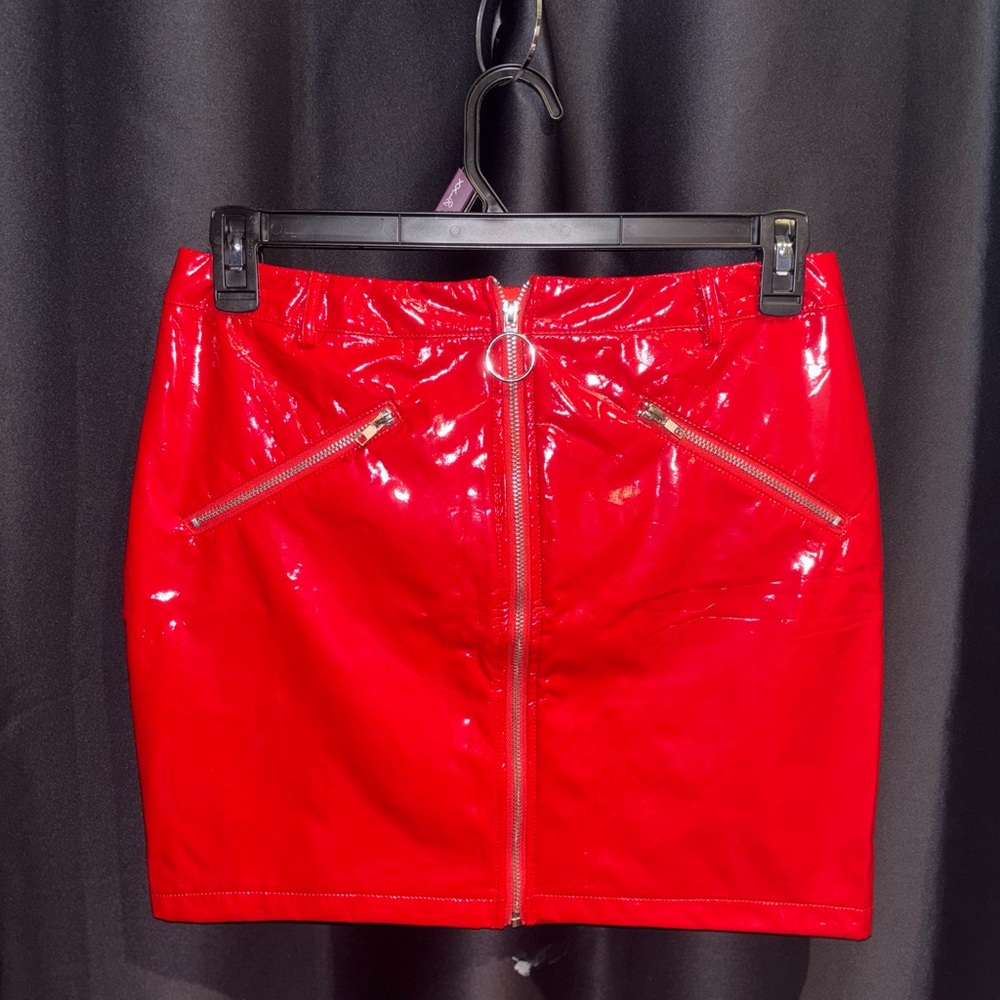 Red Patent Leather Skirt